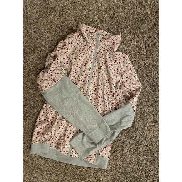 GB Full Zip Stand Up Collar Geometric Sweater S/M - Picture 3 of 11